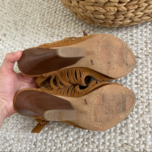 Vince Camuto Janil Braided Suede Ankle Strap Heels - Picture 8 of 9